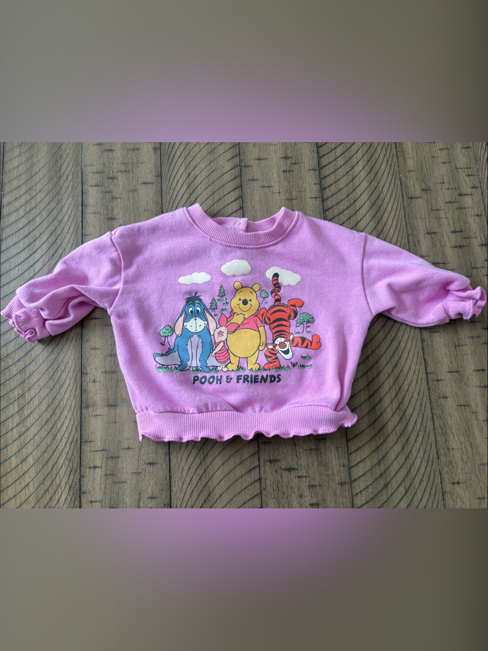 Disney Pink Pooh & Friends Ruffle Hem Sweatshirt